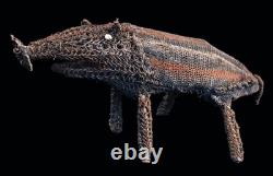 Cochon vannerie, braided pig, oceanic art, tribal art, Papua New Guinea, 63 cm