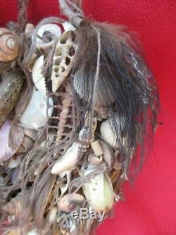 Dani Headhunter Tribe Shaman Bilum Bag With Bones, Shells & More Papua New Guinea