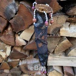 Decorative Papua-New-Guinea-Penis Gourd Cover Sheath with Unique Hand Crafted Mask