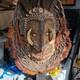 Early Papau New Guinea Mask On Stand Profusely Decorated, On Stand