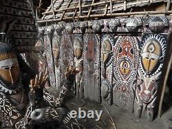 Ecorce peinte Abelam, painted sago bark ceiling, oceanic art, Papua New Guinea