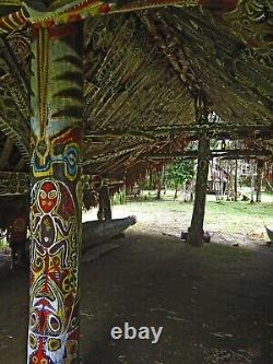 Ecorce peinte Kwoma, painted sago bark ceiling, oceanic art, Papua New Guinea