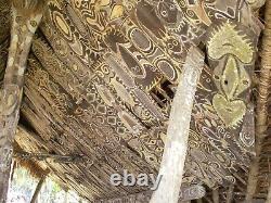 Ecorce peinte, painted sago bark ceiling, oceanic art, Papua New Guinea