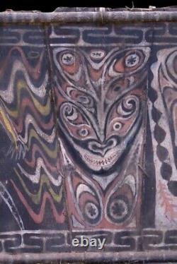 Ecorces peintes, painted sago bark ceiling, oceanic art, Papua New Guinea