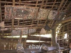 Ecorces peintes, painted sago bark ceiling, oceanic art, Papua New Guinea