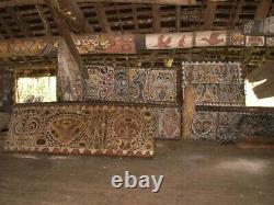 Ecorces peintes, painted sago bark ceiling, oceanic art, Papua New Guinea