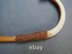 Fine Old Oceanic Papua New Guinea Polynesian Double Pig Tooth Amulet Necklace