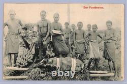 GERMAN NEW GUINEA Postcard Ethnic PPC Herbertshöhe 1912 YACHT Gemany Cols WH156