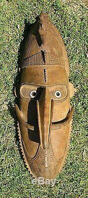 Genuine Old Papua New Guinea Sepik River Region Spirit Mask Tribal Ramu Kopar