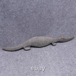 Genuine Papua New Guinea Vintage Wooden Hand Carving Slim Crocodile 25 Long