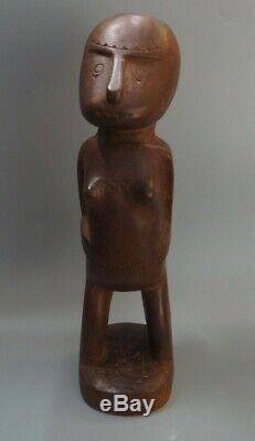 Good Oceanic Polynesian Papua New Guinea Massim Standing Figure Carved Hardwood