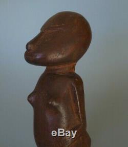 Good Oceanic Polynesian Papua New Guinea Massim Standing Figure Carved Hardwood