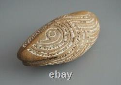 Good Small Oceanic Papua New Guinea Carved Wooden Marupai Magic Charm With Lime