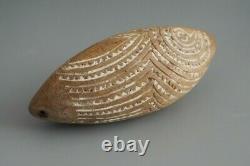 Good Small Oceanic Papua New Guinea Carved Wooden Marupai Magic Charm With Lime