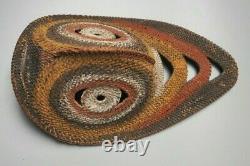 Good Small Oceanic Polynesian Papua New Guinea Woven Rattan Painted Yam Mask