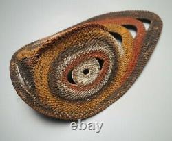 Good Small Oceanic Polynesian Papua New Guinea Woven Rattan Painted Yam Mask