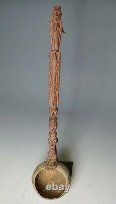 Good carved Tribal ladle Papua new guinea Oceanic Polynesian Australian