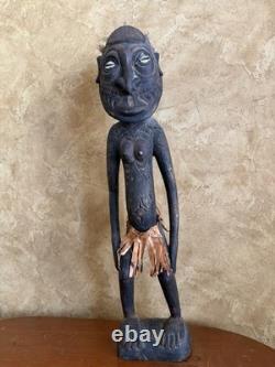 Hand-Carved Tribal Wooden Figure Papua New Guinea Style 23 Folk Art Sculpture
