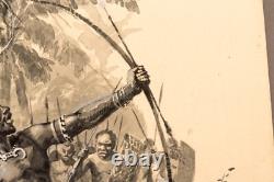 Hans Werner Schmidt (1859-1950) Papua New Guinea Hunters Illustration, 1900