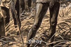 Hans Werner Schmidt (1859-1950) Papua New Guinea Hunters Illustration, 1900