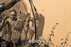 Hans Werner Schmidt (1859-1950) Papua New Guinea Hunters Illustration, 1900