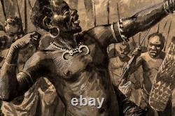 Hans Werner Schmidt (1859-1950) Papua New Guinea Hunters Illustration, 1900