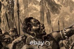 Hans Werner Schmidt (1859-1950) Papua New Guinea Hunters Illustration, 1900
