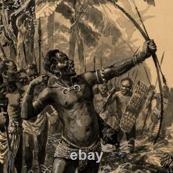 Hans Werner Schmidt (1859-1950) Papua New Guinea Hunters Illustration, 1900