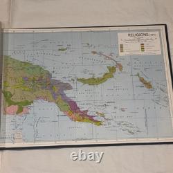 Huge -papua New Guinea Resource Atlas Hardback Book Library Maps Vgc (#fr)