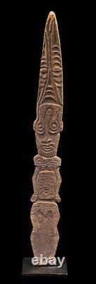 Hunting charm, pig charm, carved bark, papua new guinea, oceanic art