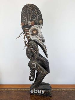 Iatmul horned spirit figure (agiba), East Sepik River, Papua New Guinean, large