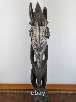 Iatmul horned spirit figure (agiba), East Sepik River, Papua New Guinean, large