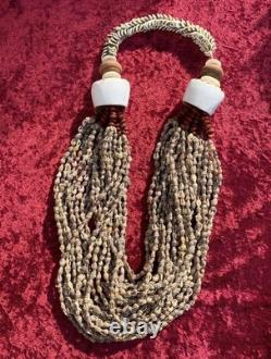 Impressive Vintage Tribal Shell Necklace Neck Piece Papua New Guinea Warrior PNG
