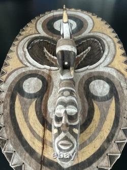 LARGE 29 Papua New Guinea Sepik River Spirit Ancestor Board Shield Mask READ