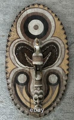 LARGE 29 Papua New Guinea Sepik River Spirit Ancestor Board Shield Mask READ