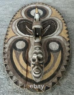 LARGE 29 Papua New Guinea Sepik River Spirit Ancestor Board Shield Mask READ