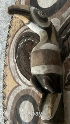 LARGE 29 Papua New Guinea Sepik River Spirit Ancestor Board Shield Mask READ