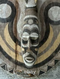 LARGE 29 Papua New Guinea Sepik River Spirit Ancestor Board Shield Mask READ