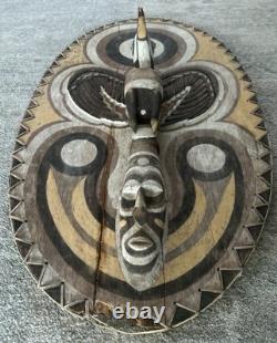 LARGE 29 Papua New Guinea Sepik River Spirit Ancestor Board Shield Mask READ