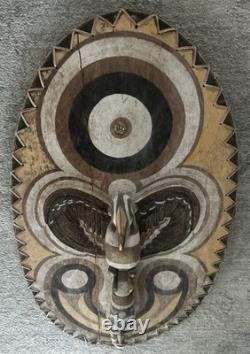 LARGE 29 Papua New Guinea Sepik River Spirit Ancestor Board Shield Mask READ