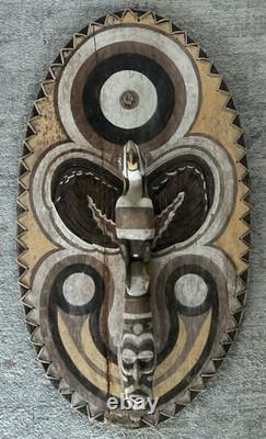 LARGE 29 Papua New Guinea Sepik River Spirit Ancestor Board Shield Mask READ
