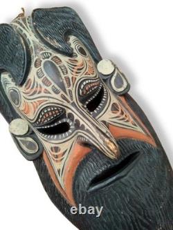 LARGE 58cm Vintage Sepik Papua New Guinea PNG Hand Carved Painted Tribal Mask