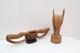LOT 2 ATQ Massim Papua New Guinea Carved Wood Sculptures oil Bowl Eagle Figure