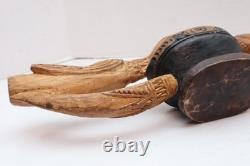 LOT 2 ATQ Massim Papua New Guinea Carved Wood Sculptures oil Bowl Eagle Figure