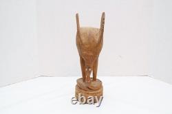 LOT 2 ATQ Massim Papua New Guinea Carved Wood Sculptures oil Bowl Eagle Figure