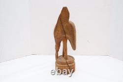 LOT 2 ATQ Massim Papua New Guinea Carved Wood Sculptures oil Bowl Eagle Figure