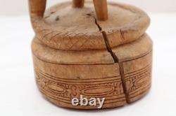 LOT 2 ATQ Massim Papua New Guinea Carved Wood Sculptures oil Bowl Eagle Figure