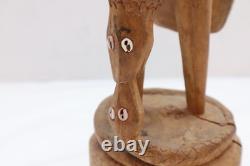 LOT 2 ATQ Massim Papua New Guinea Carved Wood Sculptures oil Bowl Eagle Figure