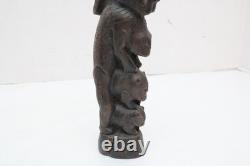 LOT 2 Papua New Guinea Massim Wood LIFE / DEATH Carving Figure Statue Totem pole