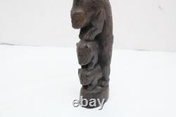LOT 2 Papua New Guinea Massim Wood LIFE / DEATH Carving Figure Statue Totem pole